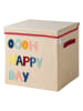 Fackelmann Opbergbox "Happy Day" beige/meerkleurig - (B)33 x (H)33 x (D)33 cm