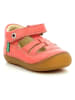 Kickers Skórzane buty "Sushy" w kolorze różowym do nauki chodzenia