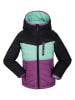 Kamik Dunne all-season doorgestikte jas "Harley" zwart/turquoise/paars
