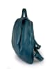 Lia Biassoni Leren rugzak "Cixerri" blauw - (B)23 x (H)33 x (D)12 cm