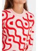 NÜMPH Sweter "Nunanja" w kolorze czerwono-jasnoróżowym