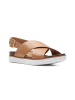 Clarks Leder-Sandalen in Hellbraun in Hellbraun