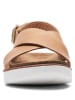 Clarks Leder-Sandalen in Hellbraun in Hellbraun