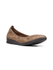 Clarks Leren ballerina's lichtbruin