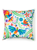 Trendy Kitchen by EXCÉLSA Poduszka "Mexican Flowers" w kolorze zielonym ze wzorem - 45 x 45 cm
