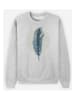 WOOOP Sweatshirt "Feather in a Circle" in Grau