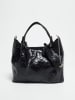 Christian Laurier Leder-Schultertasche "Lina" in Schwarz - (B)39 x (H)32 x (T)19 cm