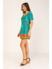 Peace & Love Sukienka w kolorze turkusowym ze wzorem