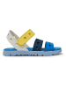 Camper Leder-Sandalen "TWS" in Blau/ Creme/ Gelb