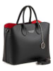 Mia Tomazzi Leder-Henkeltasche in Schwarz - (B)32 x (H)26 x (T)16 cm