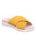 Legero Skórzane klapki "Move" w kolorze żółto-kremowym