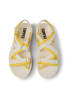 Camper Sandalen "Match" in Creme/ Gelb