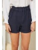 Rodier Lin Linnen short donkerblauw