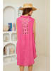 Rodier Lin Lniana sukienka w kolorze różowym