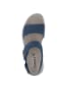 Caprice Skórzane sandały "Vanda" w kolorze niebieskim na koturnie