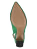 Caprice Skórzane czółenka "Effi" w kolorze zielonym z paskiem