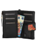 micmacbags Leder-Geldbörse in Schwarz - (B)17 x (H)9 x (T)3 cm