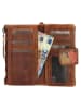 micmacbags Leren portemonnee bruin - (B)17 x (H)9 x (D)3 cm
