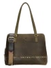 micmacbags Leder-Schultertasche in Khaki - (B)33 x (H)26 x (T)12 cm