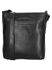 HIDE & STITCHES Leren schoudertas zwart- (B)23 x (H)24 x (D)6 cm