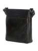 HIDE & STITCHES Leder-Umhängetasche in Schwarz- (B)23 x (H)24 x (T)6 cm