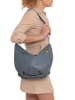 Anna Morellini Leder-Schultertasche "Enrica" in Blau - (B)30 x (H)25 x (T)10 cm