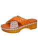 MELVIN & HAMILTON Leder-Keilpantoletten "Elle 2" in Orange/ Rosa