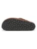 billowy Leder-Clogs in Hellbraun
