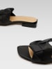 Badura Leren slippers zwart