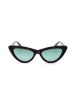Swarovski Damskie okulary przeciwsłoneczne w kolorze ciemnobrązowo-błękitnym