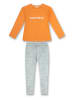 s.Oliver Pyjama in Orange/ Grau