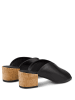 LaShoe Leren slippers zwart