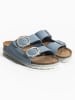 BAYTON Leren slippers "Benalla" lichtblauw