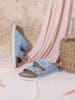 BAYTON Leren slippers "Benalla" lichtblauw
