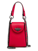 ORE10 Skórzana torebka "Ator" w kolorze czerwonym na telefon - 14 x 20 x 7 cm