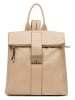 ORE10 Leren rugzak "Estro" beige - (B)33 x (H)38 x (D)14 cm