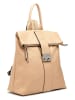 ORE10 Leder-Rucksack "Estro" in Beige - (B)33 x (H)38 x (T)14 cm