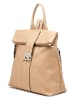 ORE10 Leren rugzak "Estro" beige - (B)33 x (H)38 x (D)14 cm