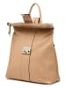 ORE10 Leder-Rucksack "Estro" in Beige - (B)33 x (H)38 x (T)14 cm