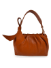 ORE10 Leder-Umhängetasche "Movar" in Hellbraun - (B)26 x (H)18 x (T)5 cm