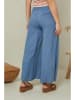 Curvy Lady Lniane spodnie w kolorze niebieskim