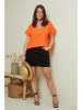 Curvy Lady Lniana koszulka w kolorze pomarańczowym