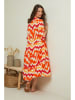 Curvy Lady Sukienka w kolorze pomarańczowym ze wzorem