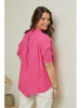 Curvy Lady Lniana koszulka w kolorze różowym