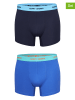 Happy Shorts 2er-Set: Boxershorts in Blau/ Dunkelblau