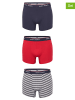 Happy Shorts 3er-Set: Boxershorts in Dunkelblau/ Rot/ Grau