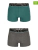 Phil & Co. Berlin 2er-Set: Boxershorts in Grün/ Grau