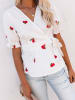 Milan Kiss Blouse wit/rood