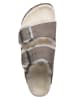 Birkenstock Leren pantoffels "Arizona Fur" grijs - wijdte S