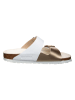 Birkenstock Slippers "Arizona Split" wit/goudkleurig - wijdte S